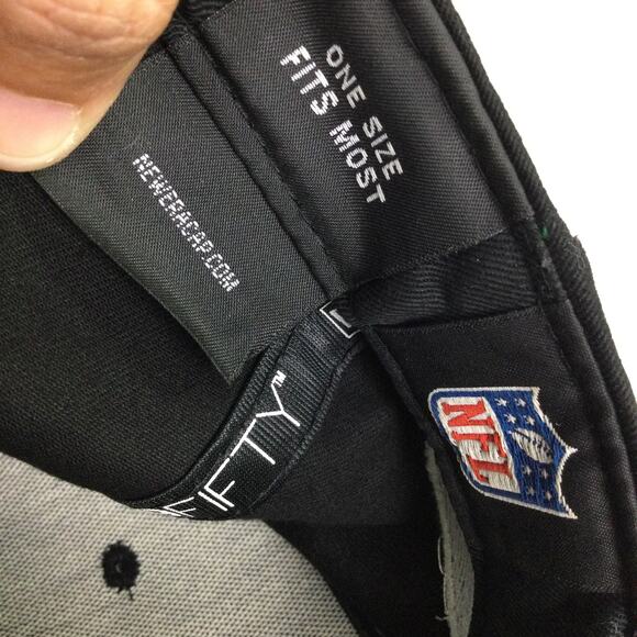 New Era 9Fifty NFL Jets Black Large Embroidered Spell Out Cotton SnapBack Hat - Picture 11 of 12